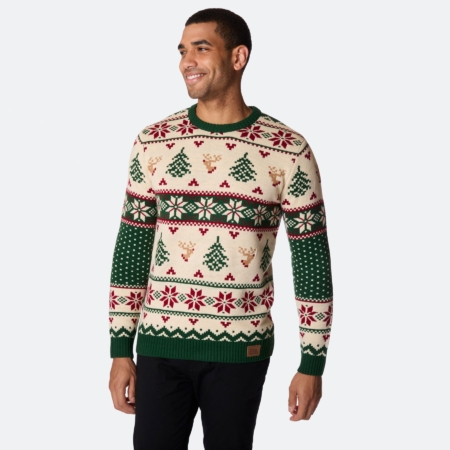 Retro Juletræ Julesweater Herre